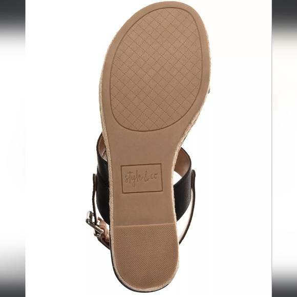 Style & Co Bettyy Wedge Sandals Black 10 - Picture 5 of 8